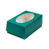 Упаковка для капкейков с круглым окном - "Зеленая, мат. 6 ячеек, 23,5хх16х10 см." (Упаковка 1 шт.) фото 11576