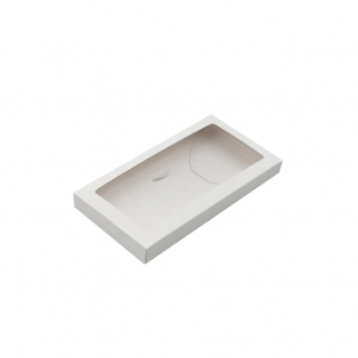 Упаковка для плитки шоколада с окном VM - "Maxi, Белый с окном, 17,5х9х1,5 см." (Упаковка 1 шт.) фото 5282
