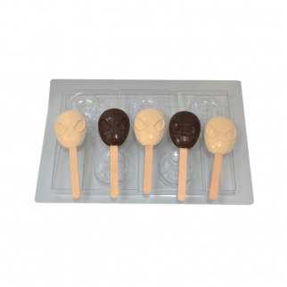 Молд пластиковый для шоколада - "Маска Паука на палочке" (Упаковка 1 шт.) фото 10036