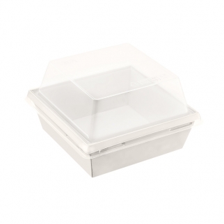 Упаковка для Бенто-торта - "Белая, 11,2х11,2х8,5 см." (Упаковка 1 шт.) фото 13250
