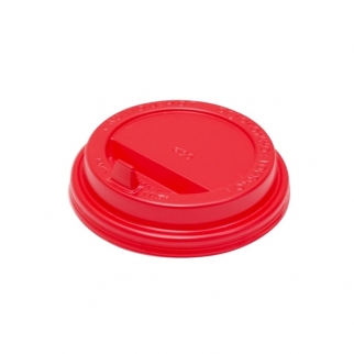 Крышка бумажного стакана ECO - "Красная с колпачком, ø 80 мм." (Упаковка 100 шт.) фото 10481