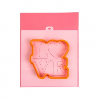 Вырубка + трафарет для печенья - "Love с сердечком" (Упаковка 1 шт.) фото 10762