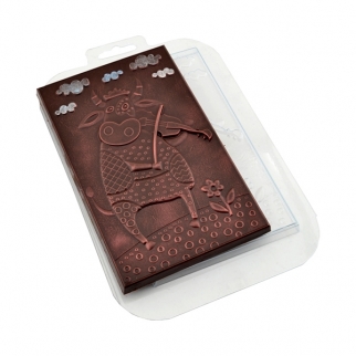 Молд пластиковый для шоколада - "Плитка Бык Музыка" (Упаковка 1 шт.) фото 9371