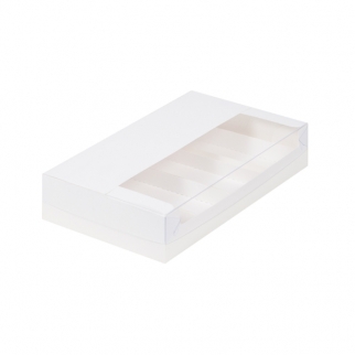 Упаковка для эклеров и эскимо с прозрачной крышкой - "Белая, 5 лож., 25х15х5 см." (Упаковка 1 шт.) фото 8731