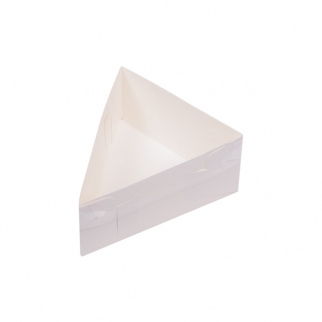 Упаковка для кусочка торта с прозрачной крышкой - "Белая, 14х12х7 см." (Упаковка 1 шт.) фото 12089