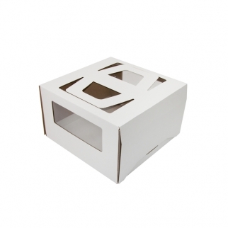 Упаковка для торта с окном - "Белая, 30x30x17 см." (2-0-170-DJ) (Упаковка 1 шт.) фото 4957