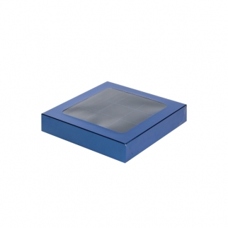 Упаковка для конфет с окном - "Синяя, 9 ячеек" (Упаковка 1 шт.) фото 5547