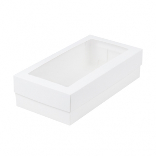 Упаковка для макарон с окном - "Белый, 21х11х5,5 см." (Упаковка 1 шт.) фото 11186