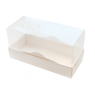 Упаковка для кекса с прозрачной крышкой - "Белая, 18х8х9 см." ПРЕМИУМ (Упаковка 1 шт.) фото 13368