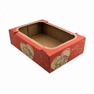 Упаковка для печенья - "Короб-Телевизор,Сердечки,Бурый, 35х24х9 см." (Упаковка 1 шт.) фото 4984