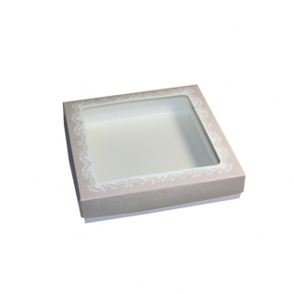 Упаковка для пряников с окном МК - "Нежно-розовая, 17х17х3,5 см." (1530) (Упаковка 1 шт.) фото 3079