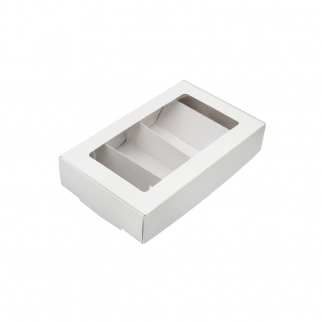 Упаковка для конфет с окном АЙСТ - "Белая с Ложементом" 19,5х12х4 см. (Упаковка 1 шт.) фото 3963