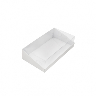 Упаковка для зефира с прозрачной крышкой АЙСТ - "Белая, 20,5х10,5х5 см." (Упаковка 1 шт.) фото 3956