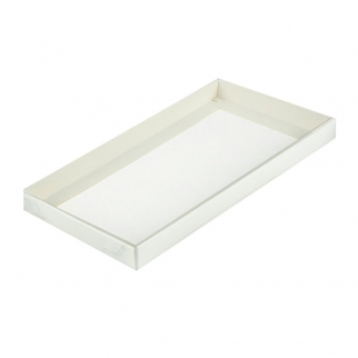 Упаковка для плитки шоколада с прозрачной крышкой - "Белая, 16х8х1,7 см." (Упаковка 1 шт.) фото 13714