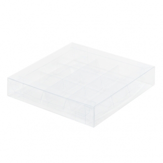 Упаковка пластиковая для конфет - "Прозрачная, 9 ячеек" 15,5х15,5х3 см. (Упаковка 1 шт.) фото 10672