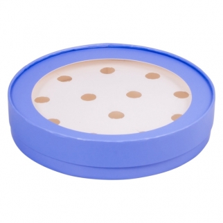 Упаковка для конфет круглая с окном - "Лавандовая, 12 ячеек, ø20 см., выс. 3,5 см." (Упаковка 1 шт.) фото 12782