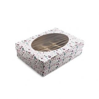Упаковка для капкейков с окном ECO MUF - "Sweet, 12 ячеек" (ECOMUF12Sweet-GDC) (Упаковка 1 шт.) фото 5403