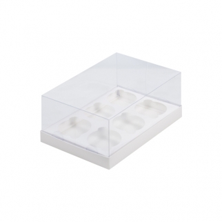 Упаковка для капкейков с прозрачной крышкой - "Белая, 6 ячеек" ПРЕМИУМ (Упаковка 1 шт.) фото 8176
