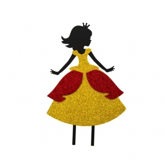 Топпер для торта - "Принцесса в блестящем платье" (Упаковка 1 шт.) фото 8548