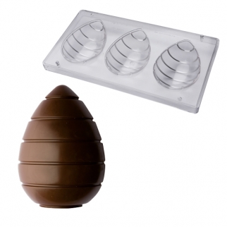 Поликарбонатная форма для конфет CHOCOLATE WORLD - "Яйцо полоса" (CF0716*) Упаковка 1 шт.) фото 11864