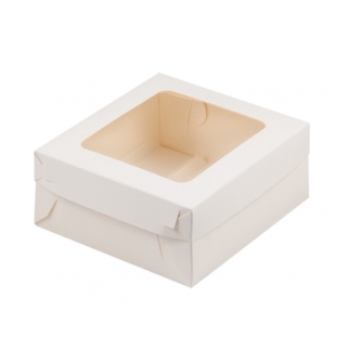 Упаковка для эклеров с окном - "Белая, 3 ложемента, 14х13х6 см." (Упаковка 1 шт.) фото 12623