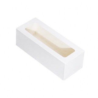 Упаковка под ассорти сладостей с окном ForGenika CAKE ROLL - "Белая, 30х12х10 см." (Упаковка 1 шт.) фото 13569