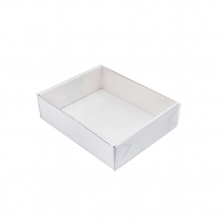 Упаковка для зефира с прозрачной крышкой АЙСТ - "Белая, 18х15х5 см." (Упаковка 1 шт.) фото 3955