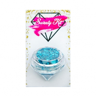 Пищевые блестки Sweety Kit - "Синий, 3-5 мм." (Упаковка 5 гр.) фото 12930