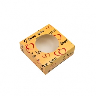 Упаковка для пряников с окном МК - "Сердца, 7,5х7,5х2,5 см." (0203) (Упаковка 1 шт.) фото 4953