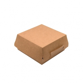 Упаковка для бургеров - "Крафт, L", 140х140 мм., h70 мм. (BURGERL-VG) (Упаковка 1 шт.) фото 5309