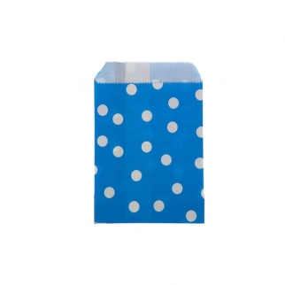 Бумажный пакет фасовочный - "Синий в белый горох, 10х15 см." (1398821) (Упаковка 10 шт.) фото 8808