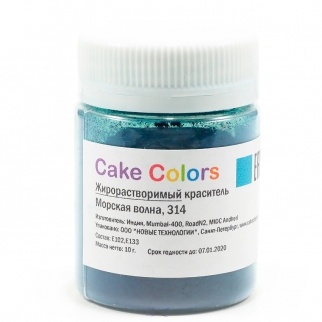 Краситель сухой жирорастваримый Cake Colors - "Морская волна" (Упаковка 10 г.) фото 4504