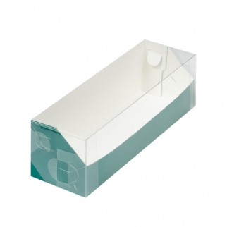 Упаковка для макарон с прозрачной крышкой - "Зеленая, мат. 19х5,5х5,5 см." (Упаковка 1 шт.) фото 11585