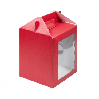 Упаковка под пряничный домик - "Красная, гофра 16х16х20 см." (020808-РК) (Упаковка 1 шт.) фото 12107