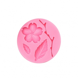 Молд силиконовый - "Цветок, лист и веточка, 5,5х0,9 см." (2581360) (Упаковка 1 шт.) фото 9927