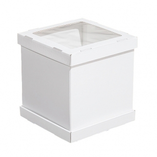 Упаковка для торта с окном ForGenika STRONG I WW - "Белая, 26x26x30 cм." (Упаковка 1 шт.) фото 13561