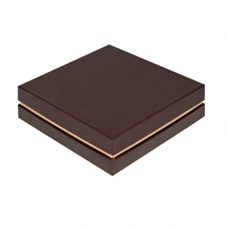 Упаковка для конфет ЛЮКС - "Шоколад/золото, 9 ячеек, 16х16х4,5 см." (Упаковка 1 шт.) фото 13689