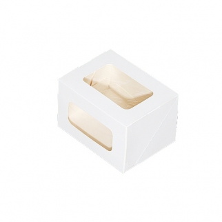 Упаковка под ассорти сладостей с окном ForGenika Cake Roll - "Белая, 16х12х10 см." (Упаковка 1 шт.) фото 13567